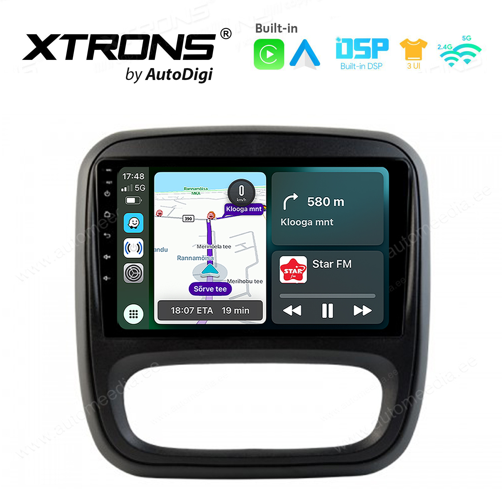 Opel Vivaro (2015-2019) | Renault Trafic (2015-2021) Android 14  | CarPlay Android multimeedia keskus | DAB+ digiraadio